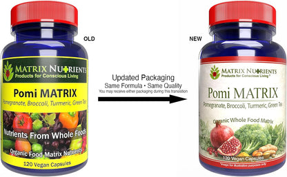 POMI Matrix – Powerful Blend of Pomegranate, Green Tea, Turmeric & Broccoli | Vegan Capsules