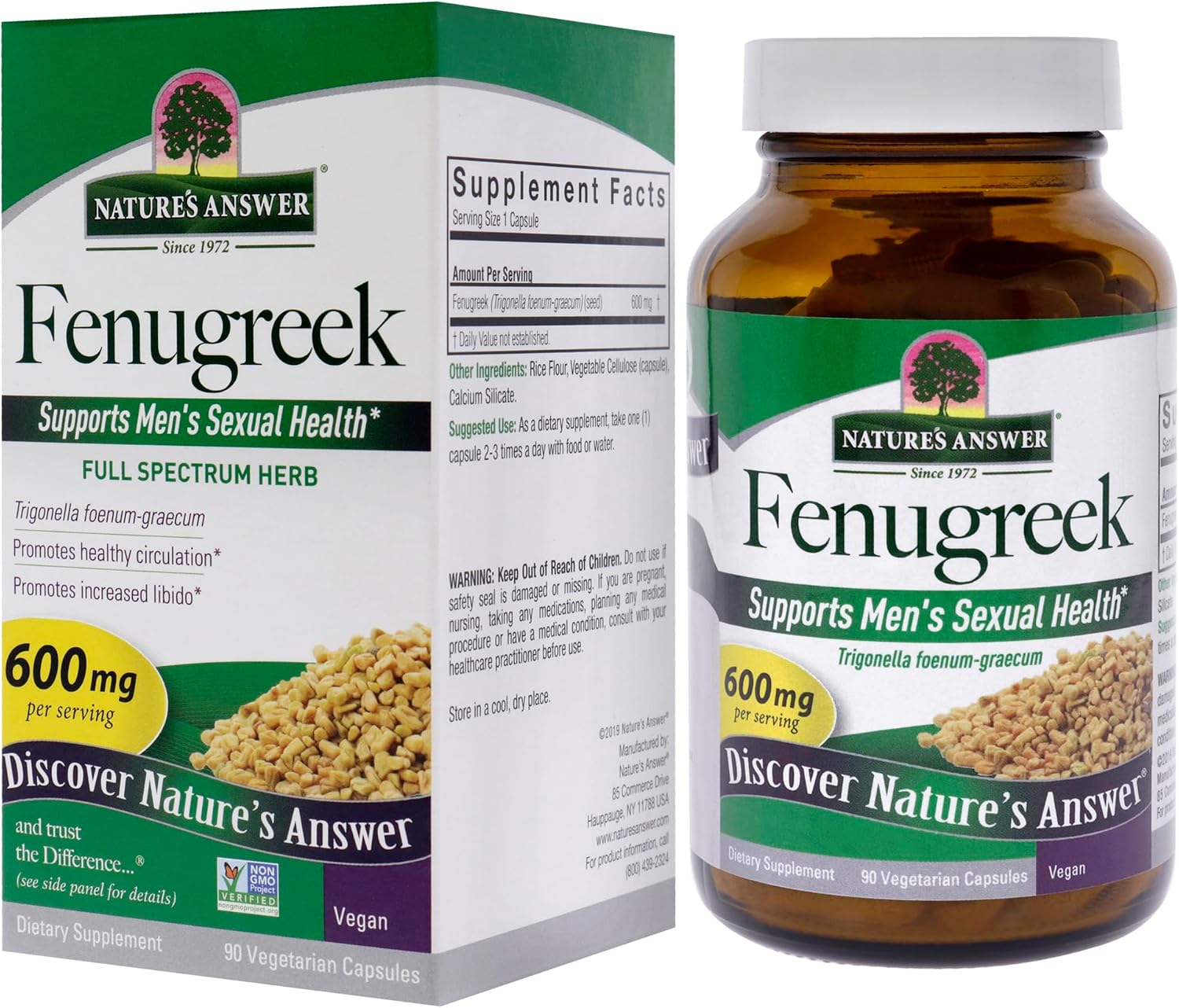 Nature's Answer Fenugreek Seed Supplement – Traditionally Used for Wellness – Non-GMO, Gluten-Free & Vegan (90 Capsules) - görsel 4