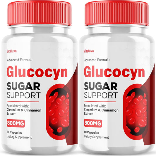 (2 Pack) Glucocyn Support Capsules – Maximum Strength Glycogen Health Formula 800mg