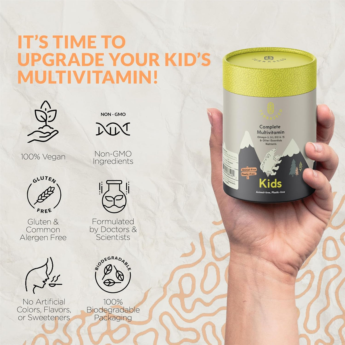 Complete Kids Multivitamin Gummies - with Omega 3,6,9, Vitamin B12, Folic Acid, Iodine, Vitamin C, Zinc - Daily Essential Vitamins - Premium Vegan Multivitamin for Kids 2+ (60 Gummies) - görsel 2