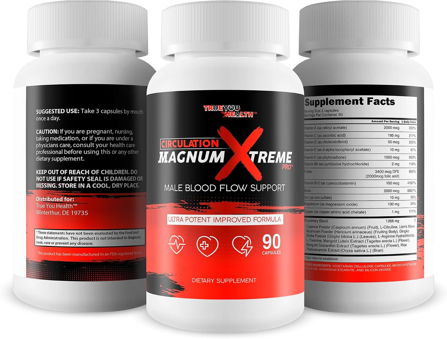 Circulation Magnum Xtreme Pro - Advanced Formula - Blood Flow & Circulation Supplement for Men and Women - With L-Citrulline and Ginkgo Biloba - Natural Support for Vascular Health - görsel 4