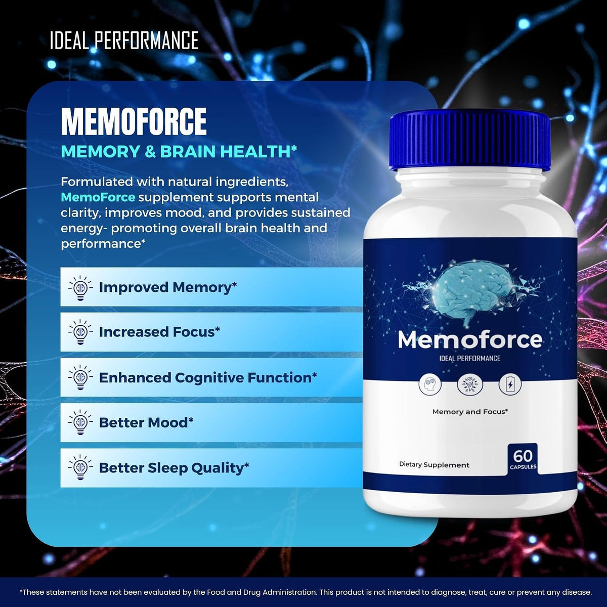Memoforce Brain - Advanced Formula for Memory & Focus - Maximum Strength Brain Health Support (2 Pack) - görsel 6