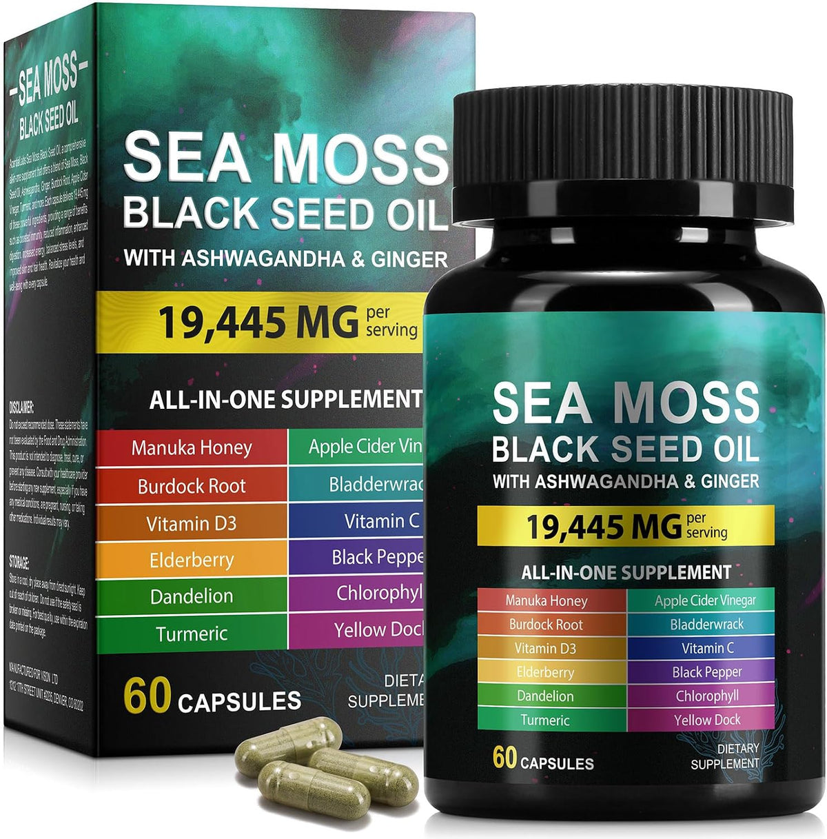 Sea Moss Gummies, Sea Moss, Bladderwrack, Ashwagandha, Burdock Root, Energy, Immune Support, 60 Vegan Gummies - görsel 8
