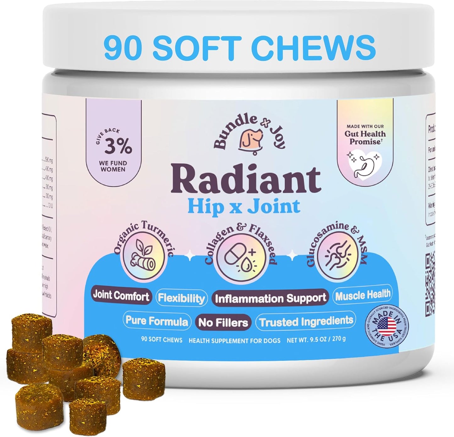 Bundle x Joy Glowing Skin and Coat Supplement for Dogs, 90 Soft Chews - görsel 8