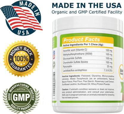 Amazing Nutritionals Dog Probiotics with Hip & Joint Support, 90 Bacon-Flavoured Soft Chews