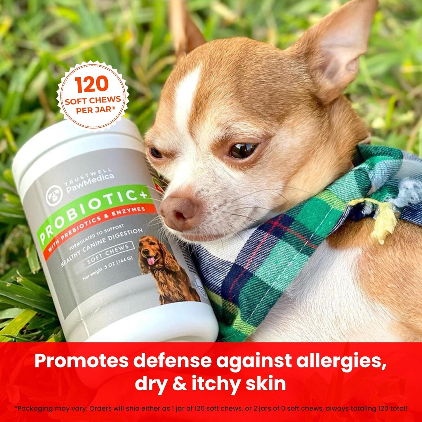 PawMedica Dog Probiotics and Digestive Enzymes, Probiotics for Dogs Made in USA, Pet Probiotic Chews for Dogs, Prebiotics & Probiotic Dog Digestive Support, Probiotic Treats - 120 Dog Probiotic Chews - görsel 3