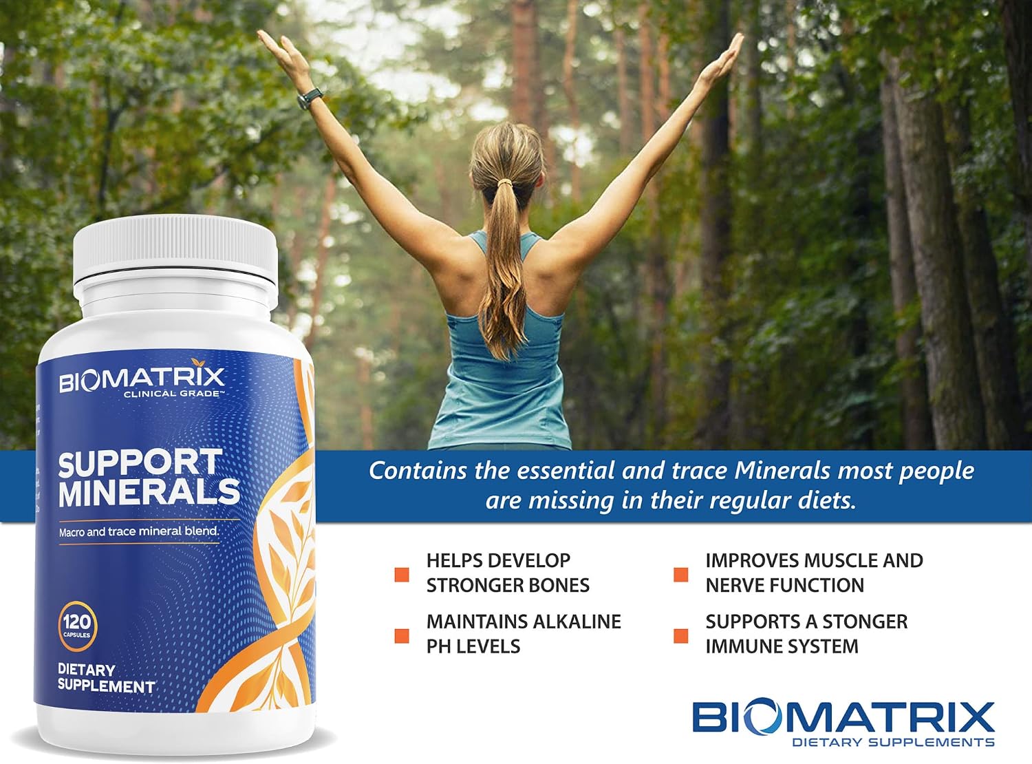 BioMatrix Chelated Mineral Supplement – Iron-Free, Calcium, Magnesium, Zinc, Vitamin D3, Copper & Iodine – Vegetarian Capsules, 30-Day Supply - görsel 4
