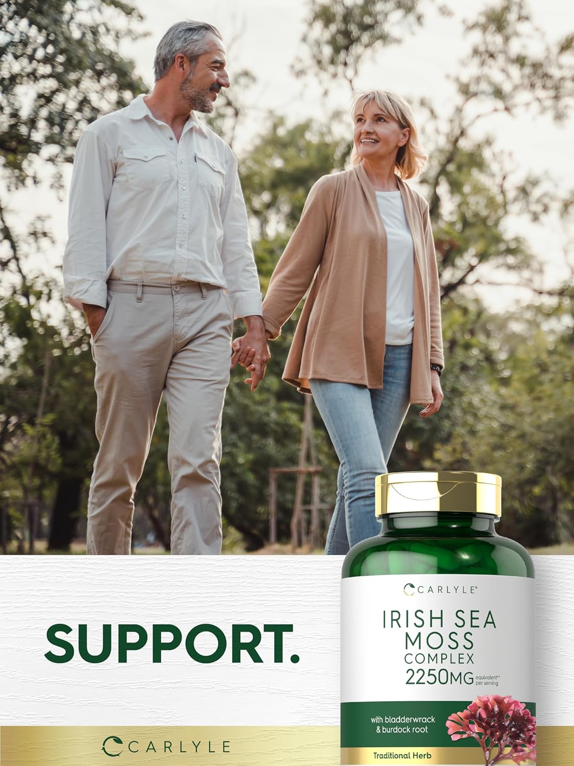 Carlyle Irish Sea Moss Capsules | 150 Count | Herbal Complex with Bladderwrack and Burdock Root | Non-GM & Gluten-free - görsel 6