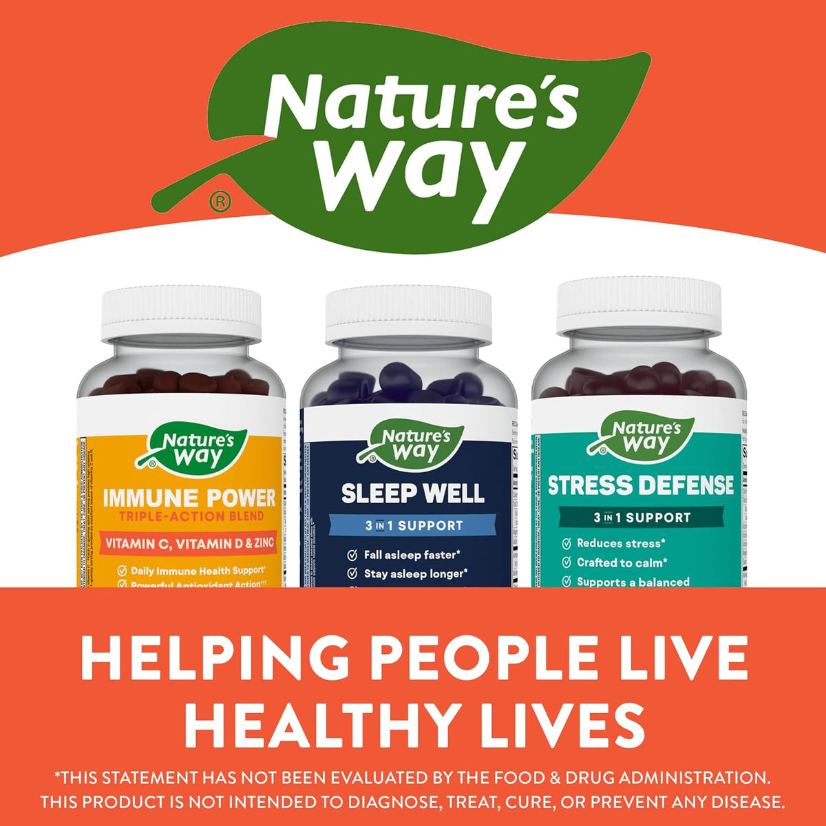 Nature's Way Immune Power, Triple Action Immune Support Blend, Vitamins C & D, Zinc, Strawberry-Orange Gummies - 90 Count - görsel 6