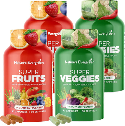Fruit and Vegetable Supplement – Nature's Evergreen – 180 Capsules (Pack of 2)