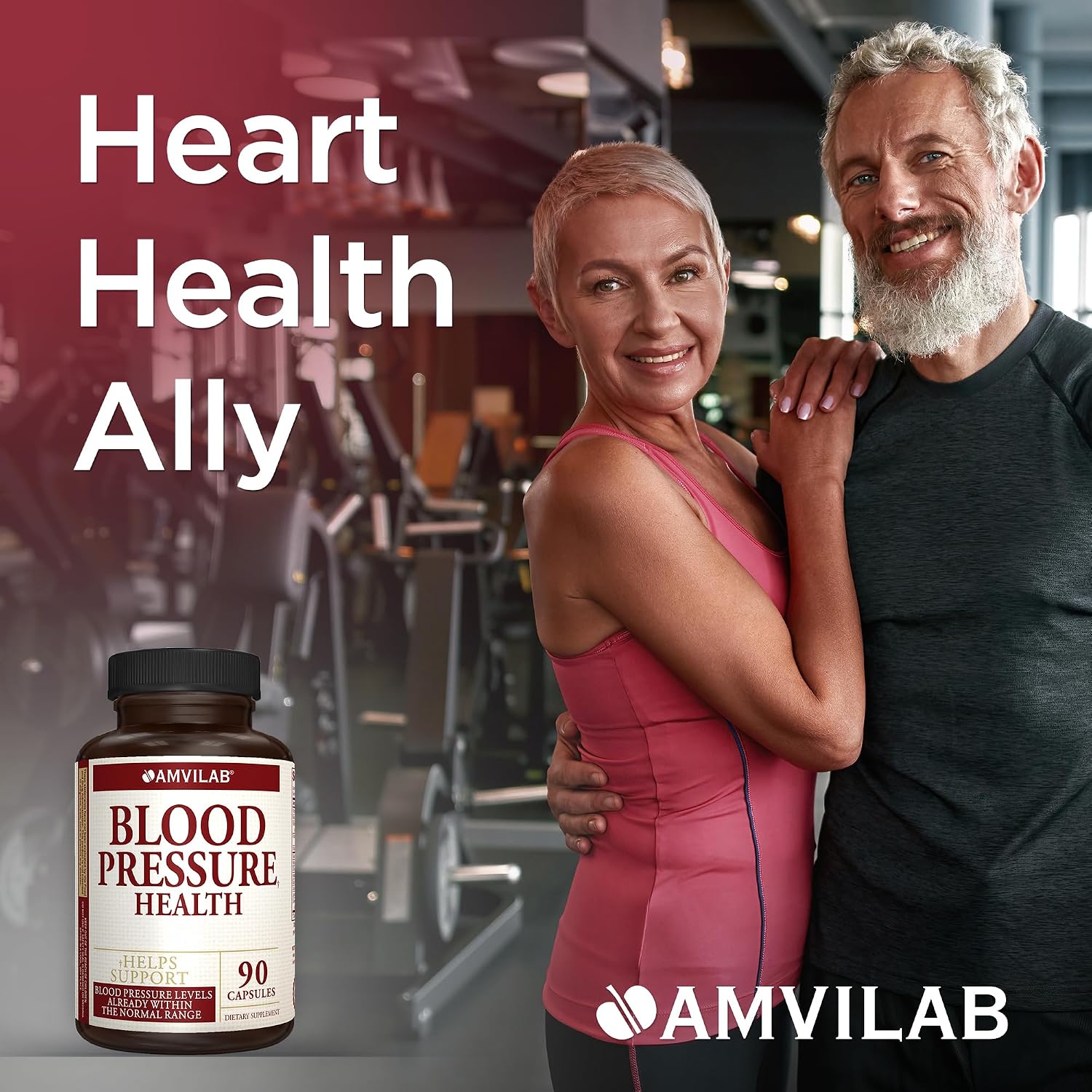AMVILAB Blood Pressure Health – Support for Normal Blood Pressure Levels – 90 Capsules - görsel 3