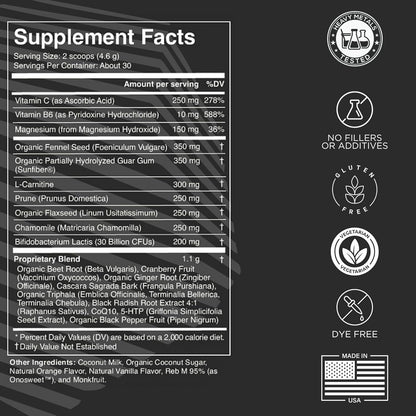 Mega Motility – Digestive Health Supplement for GI Motility – Herbal Prebiotic/Probiotic Powder – 30 Servings