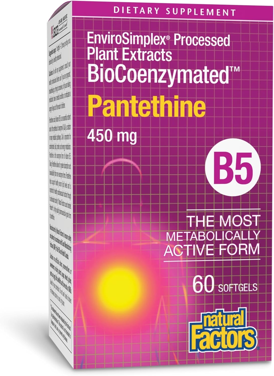 Natural Factors BioCoenzymated Pantethine – B Vitamin Support for Energy and Vitality – 60 Softgels - görsel 1