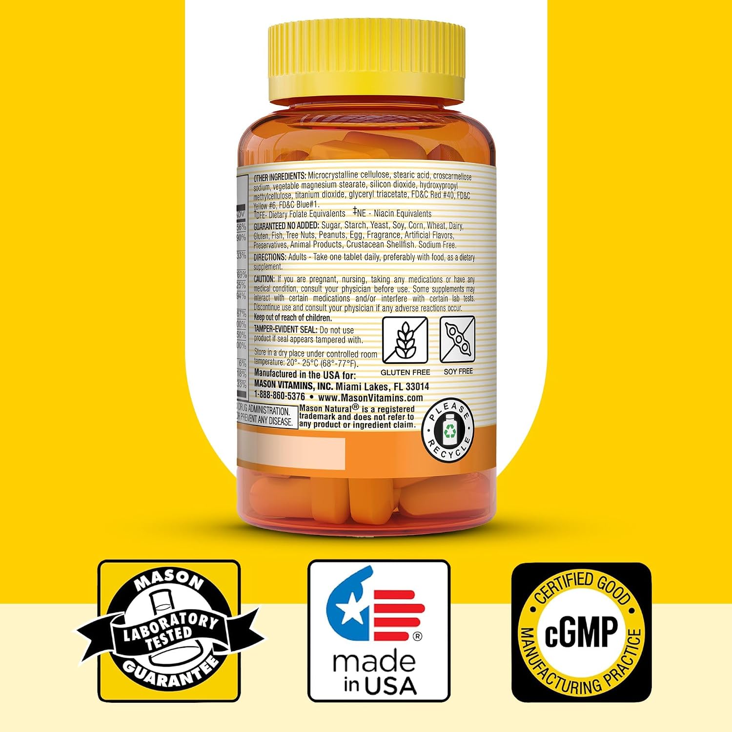 MASON NATURAL Stress B Complex with Antioxidants & Zinc - 3 Pack (6 Month Supply) - görsel 6