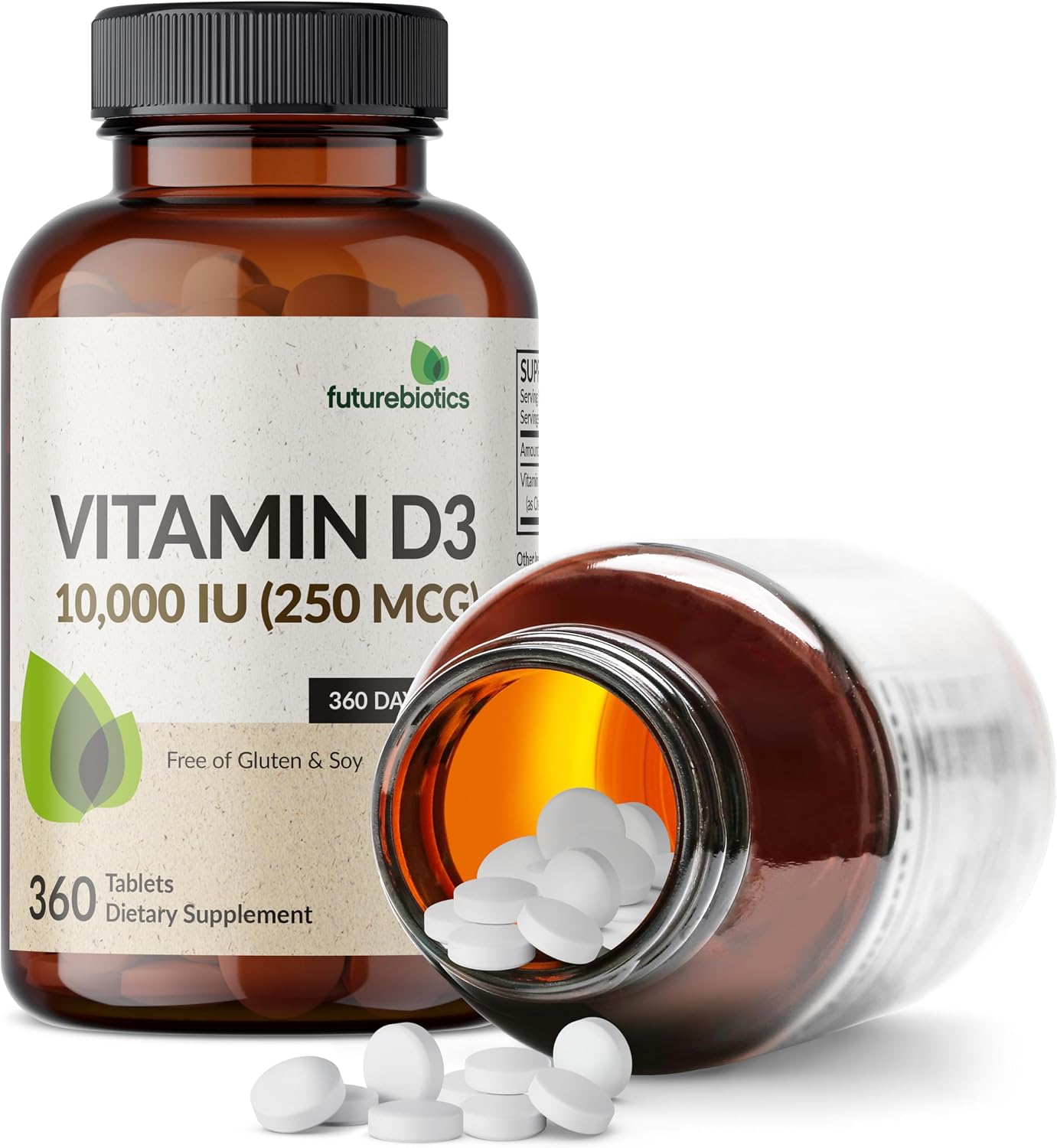 Futurebiotics Vitamin D3 10,000 IU (250 mcg) - 360 Tablets - görsel 6