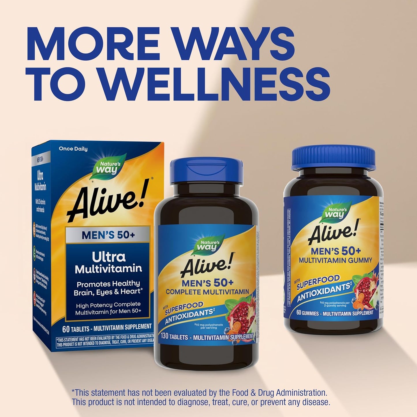 Nature's Way Alive! Men's 50+ Multivitamin Complete, 130 Tablets - görsel 8