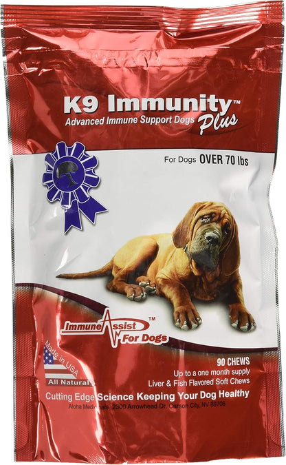 Aloha Medicinals K9 Immunity Plus - Immune Support Soft Chews for Dogs Over 70 Pounds (90 Count)