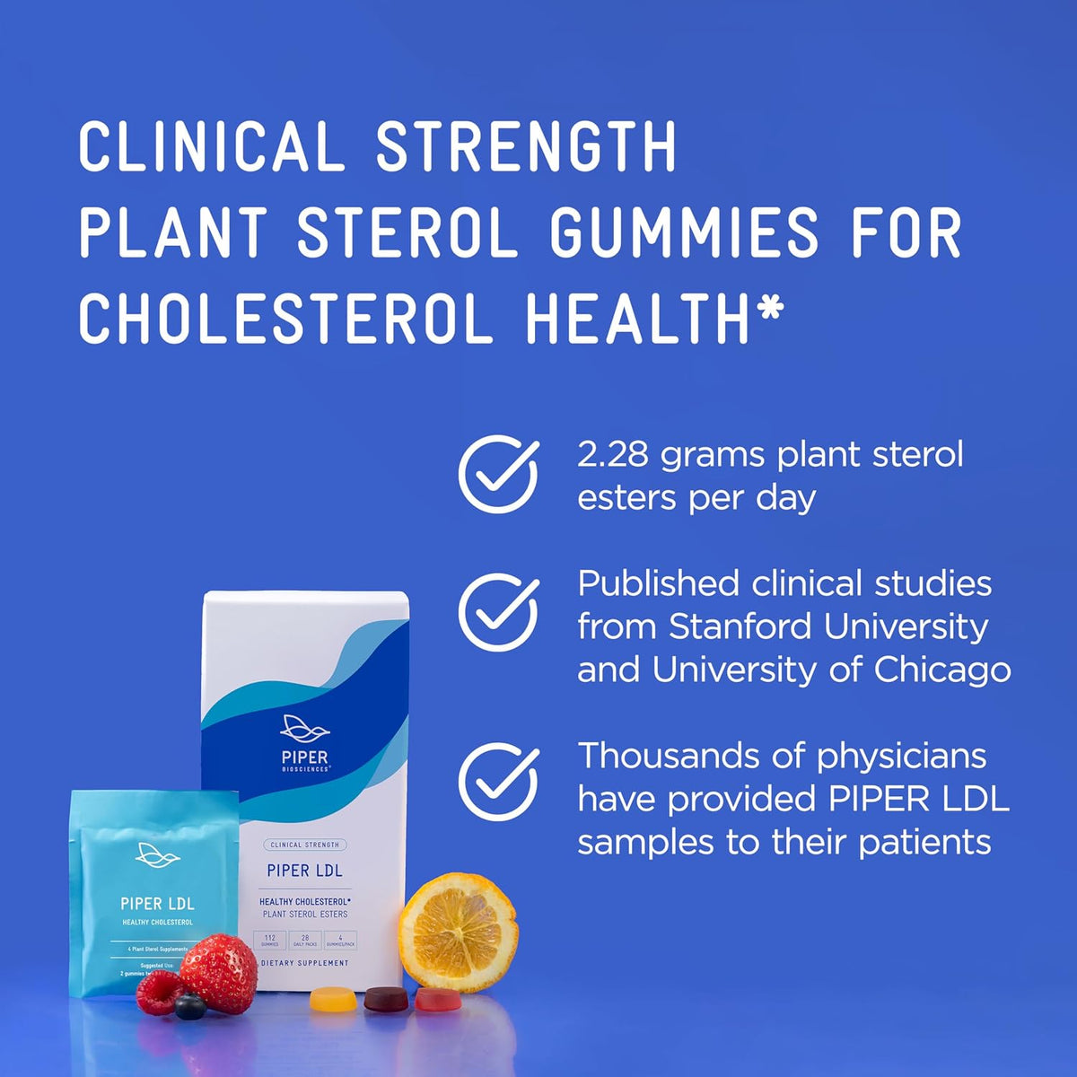 Piper LDL Cholesterol Health Plant Sterol Gummies – 224 Count - görsel 2