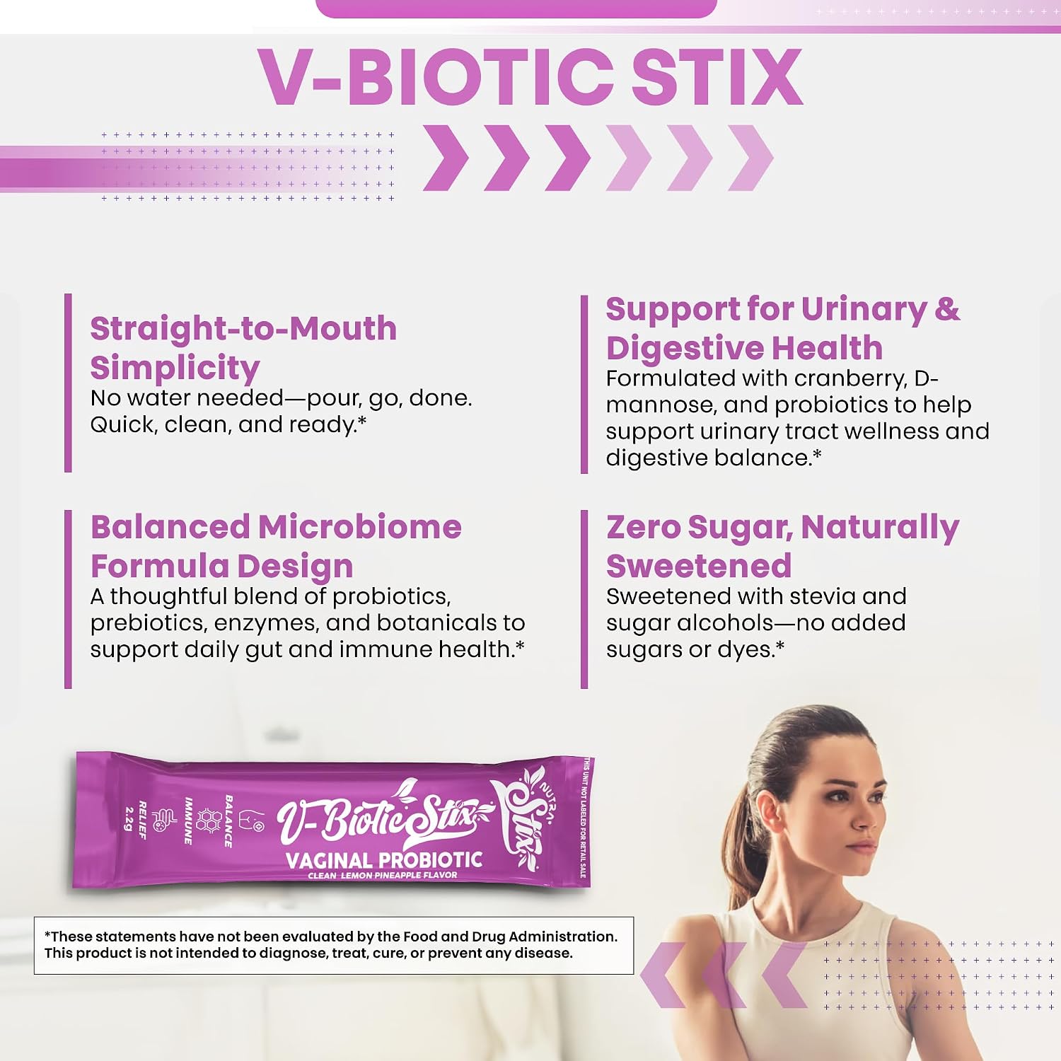 Clean Nutraceuticals Vaginal Probiotics for Women with Cranberry Extract, D-Mannose, Prebiotics – pH Balance Support, 20 Stix - görsel 6