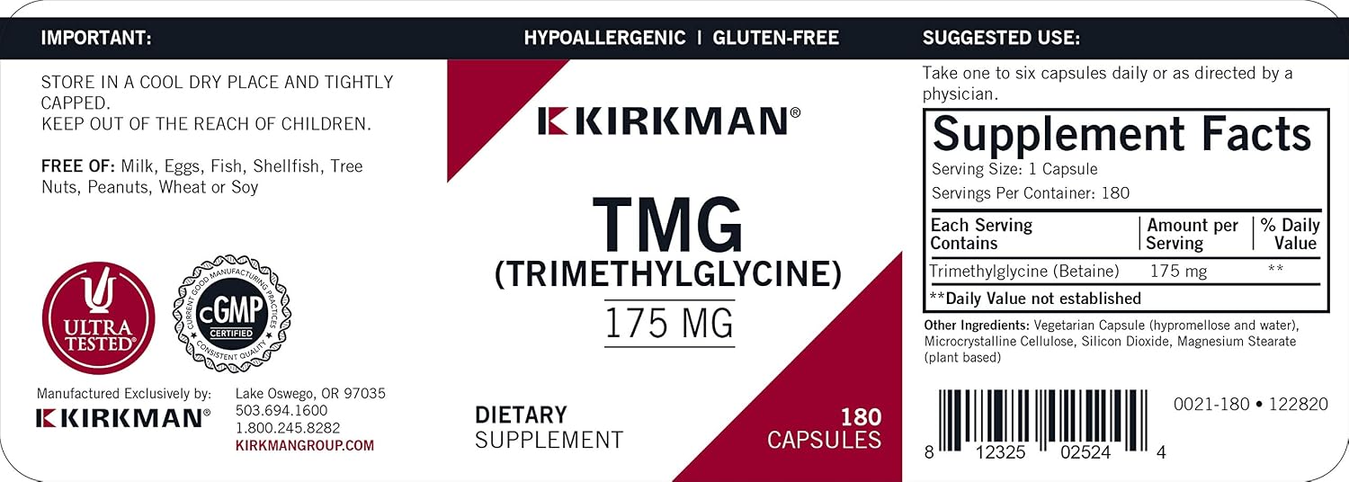 Kirkman - TMG 175 mg - 180 Capsules - görsel 2