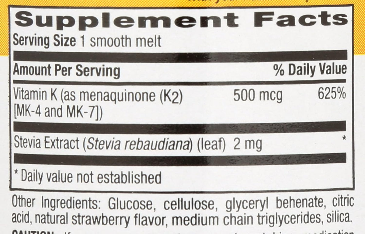 Country Life Vegan K2 Melts 500 mcg, 60 Count - görsel 3