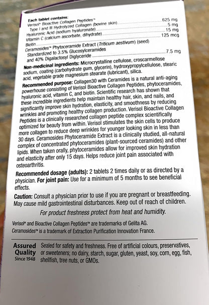 Webber Naturals Collagen 30 with Biotin and Ceramides, 200 Tablets