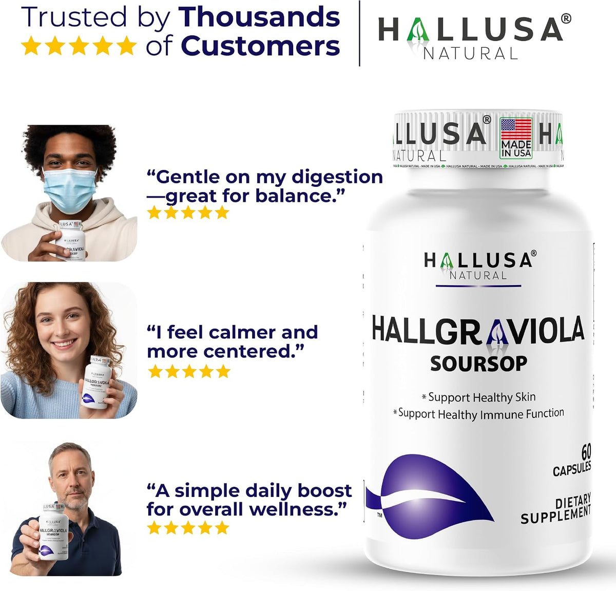 Graviola Soursop Capsules 800mg | Herbal Supplement for Antioxidant Support, Cellular Health, Skin Appearance & Digestive Comfort | 60 Capsules - görsel 9