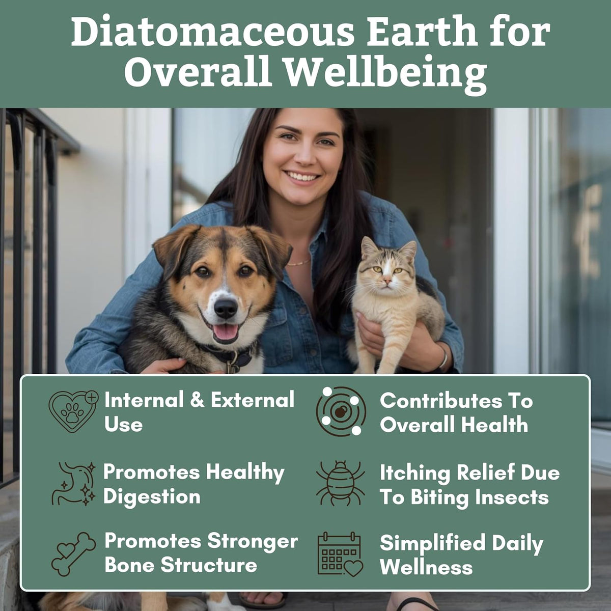 Wholistic Pet Organics Diatomaceous Earth - Food Grade for Dogs & Cats (26 oz) - görsel 2