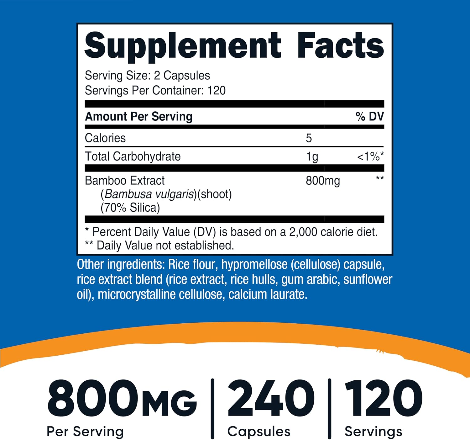 Nutricost Bamboo Extract, 400 mg, 240 Capsules – Vegan, Gluten-free, Non-GMO - görsel 2