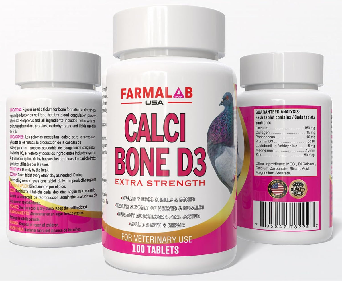 B12-5500 para Palomas, Pigeon Vitamin Supplement 60 Tablets Farmalab - görsel 5