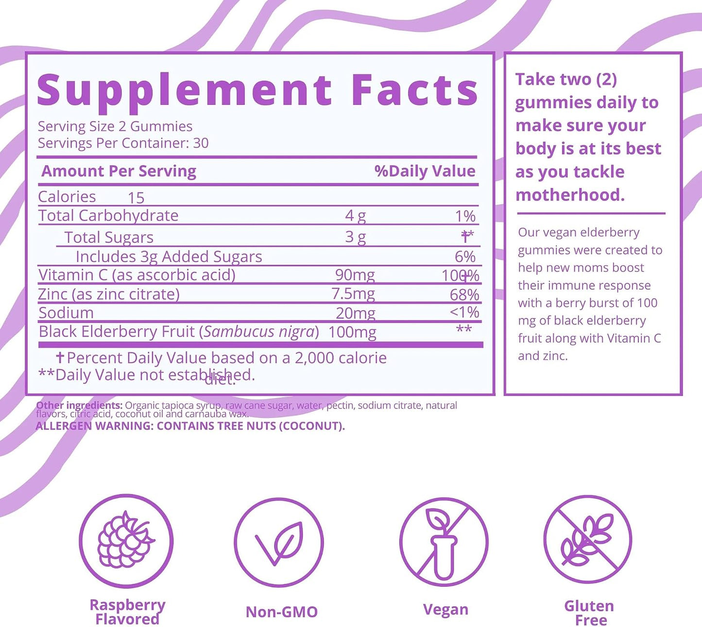 Baby Blues Postpartum Essentials Pack for New Mum, 3-Pack Postpartum Vitamin Kit with Hair Vitamins, Apple Cider Vinegar and Elderberry Gummies, for Hair, Energy and Immune Support, 180 Gummies - görsel 3