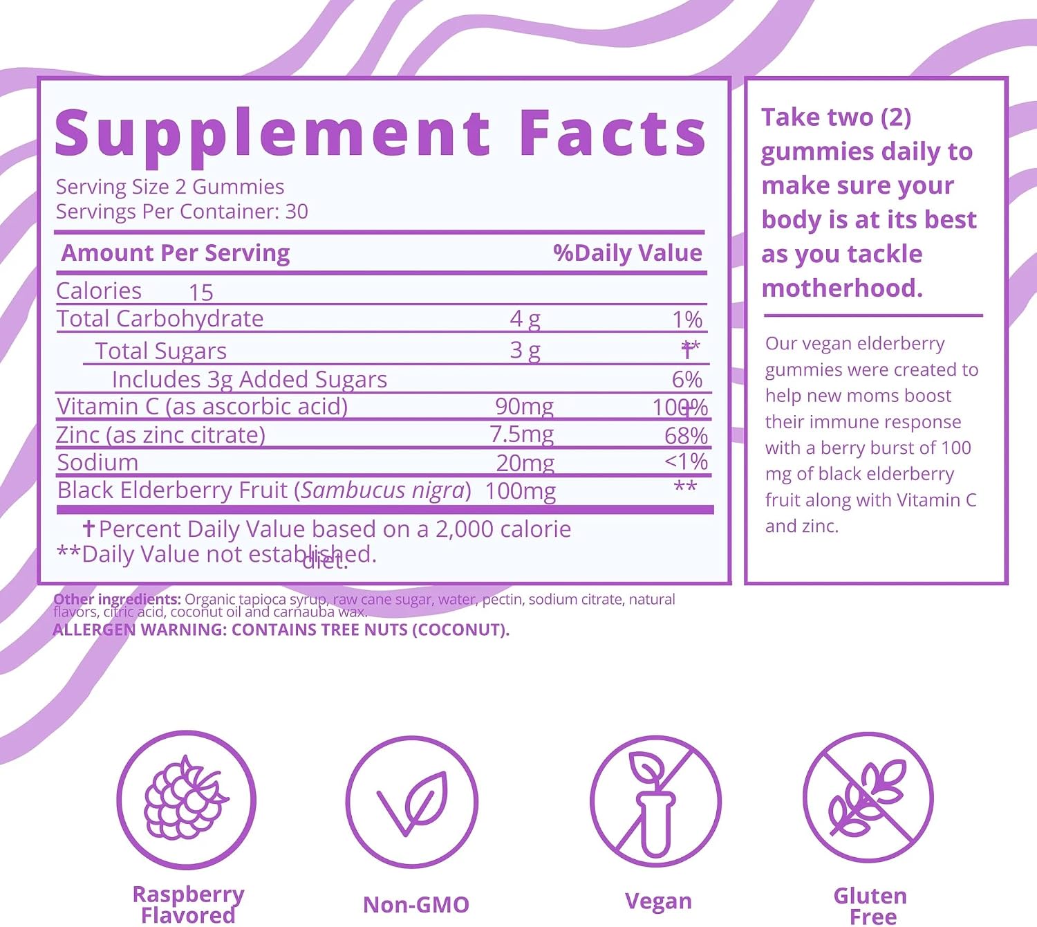 Baby Blues Postpartum Essentials Pack for New Mum, 3-Pack Postpartum Vitamin Kit with Hair Vitamins, Apple Cider Vinegar and Elderberry Gummies, for Hair, Energy and Immune Support, 180 Gummies - görsel 3