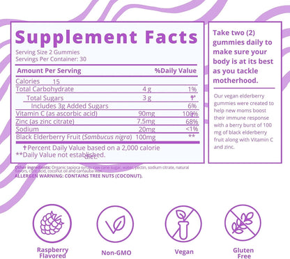 Baby Blues Postpartum Essentials Pack for New Mum, 3-Pack Postpartum Vitamin Kit with Hair Vitamins, Apple Cider Vinegar and Elderberry Gummies, for Hair, Energy and Immune Support, 180 Gummies