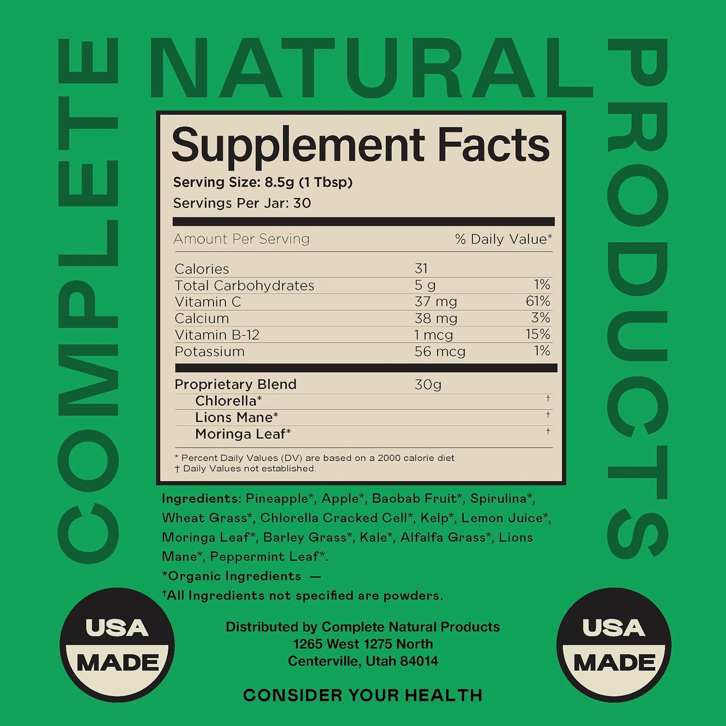 Good Greens Superfood Powder - The Healthy Greens Blend - 9oz (255g) 30 Servings - görsel 4
