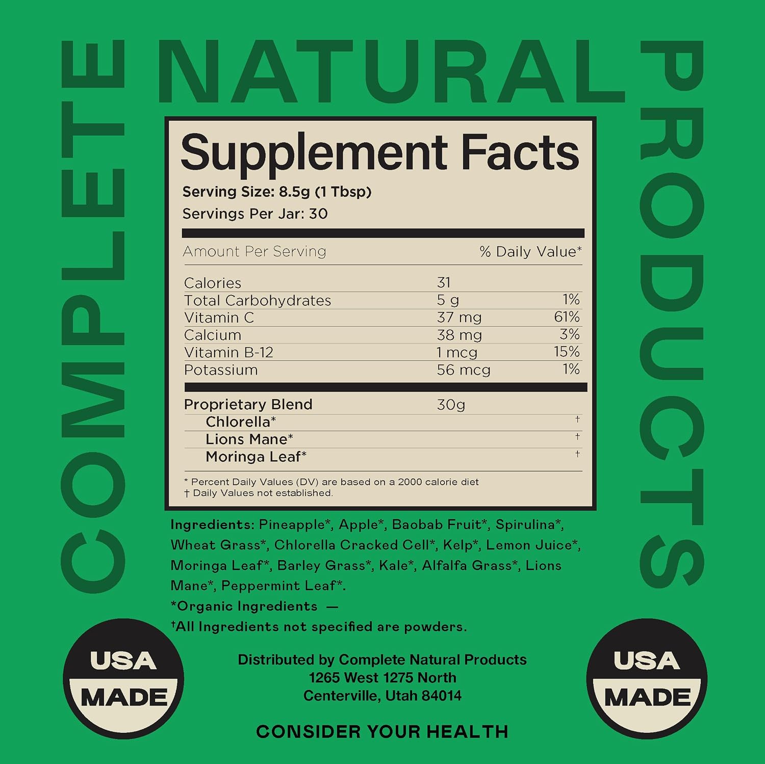 Good Greens Superfood Powder - The Healthy Greens Blend - 9oz (255g) 30 Servings - görsel 4