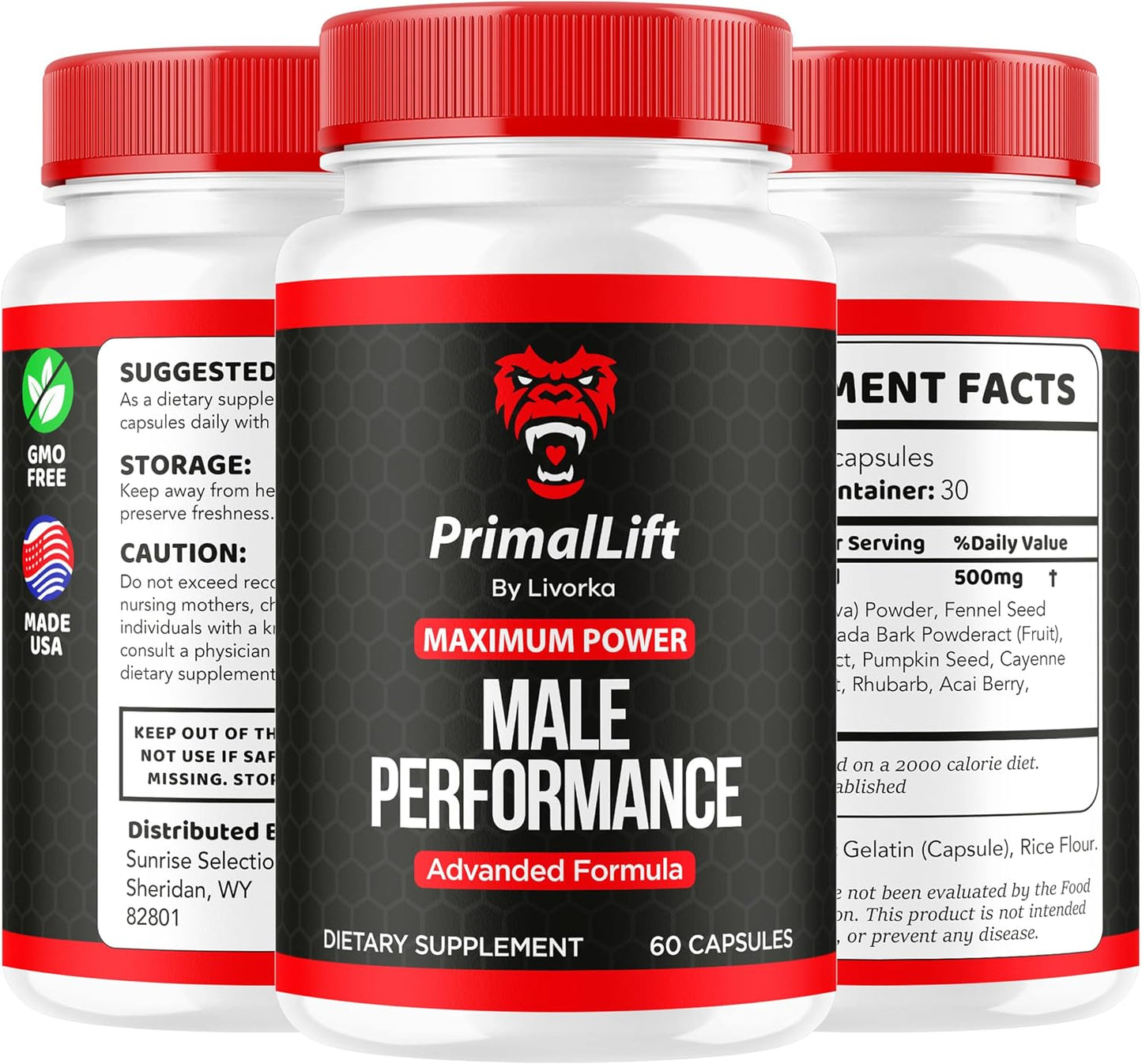 Primal Lift - All Natural Men's Multivitamin Supplement (5-Month Supply, 300 Capsules) - görsel 8