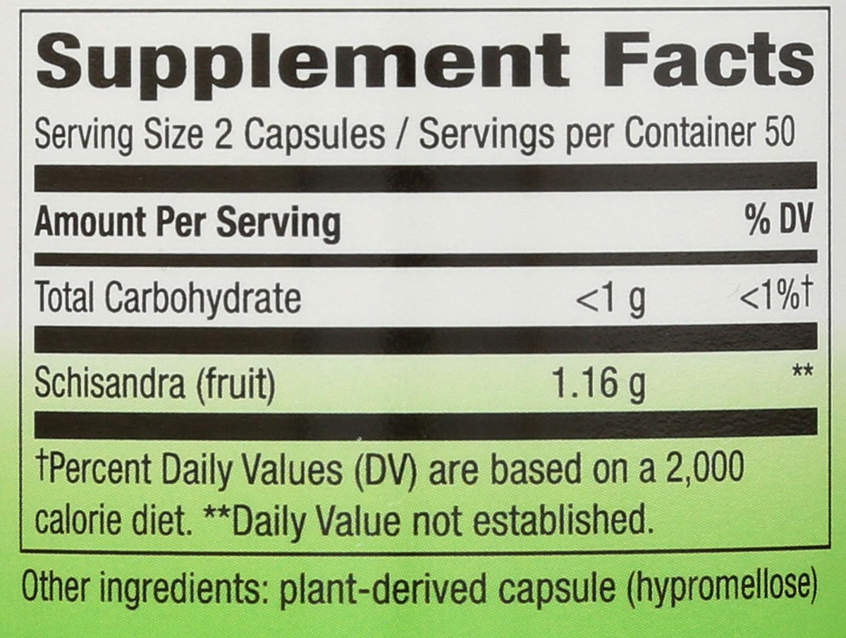 Nature's Way Schisandra Fruit, 1,160 mg per Serving, 100 Vegetarian Capsules - görsel 3