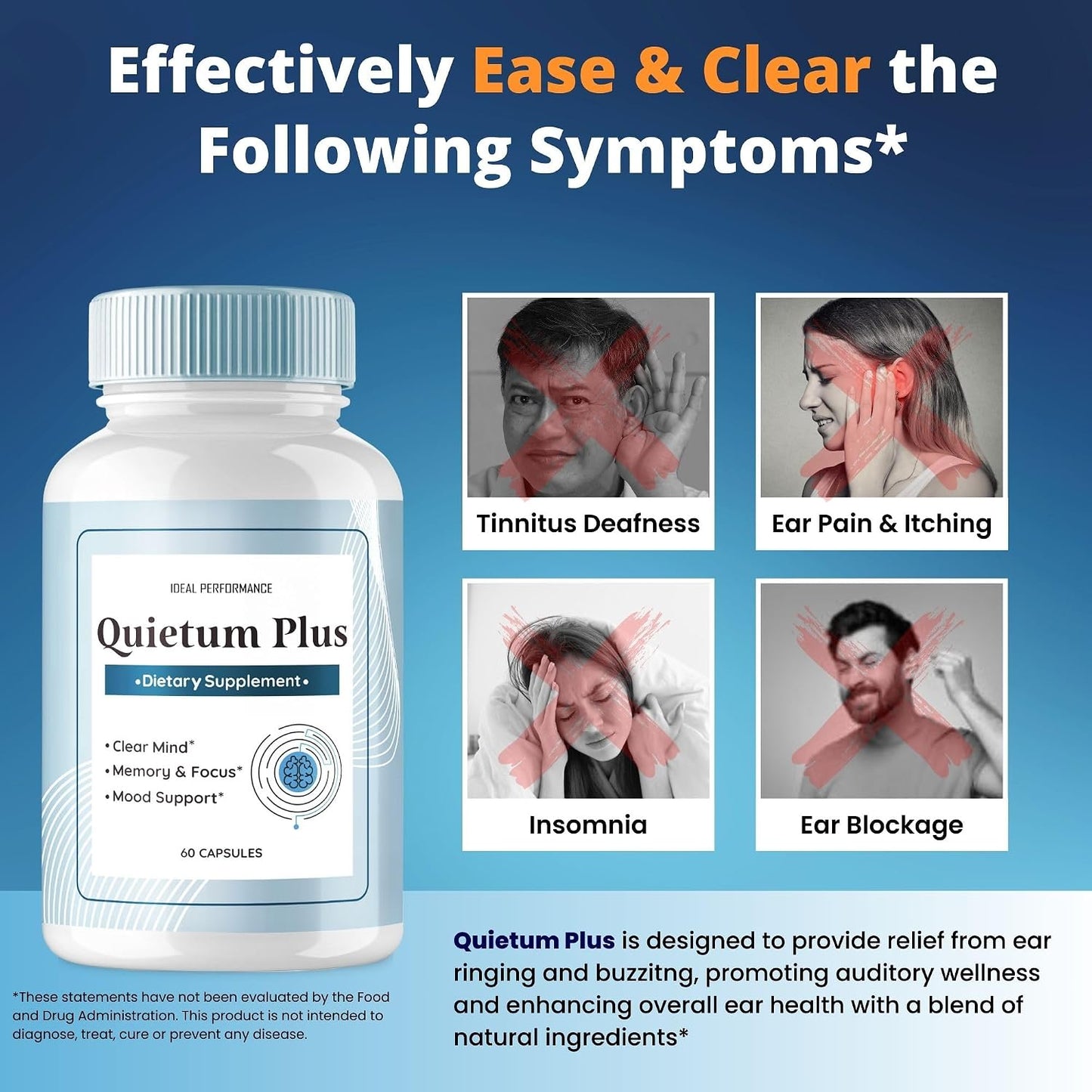 Quietum Plus Tinnitus Relief Supplement - Ring Clear Advanced Formula (5 Pack) - görsel 5