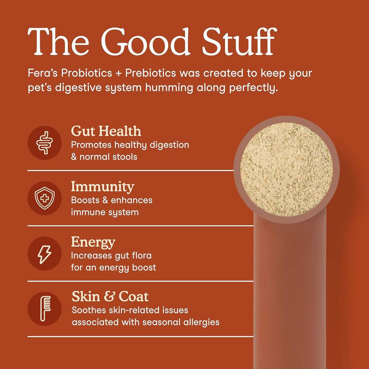Fera Pets Organic Probiotics for Dogs and Cats with Prebiotics – 60 Scoops - görsel 2
