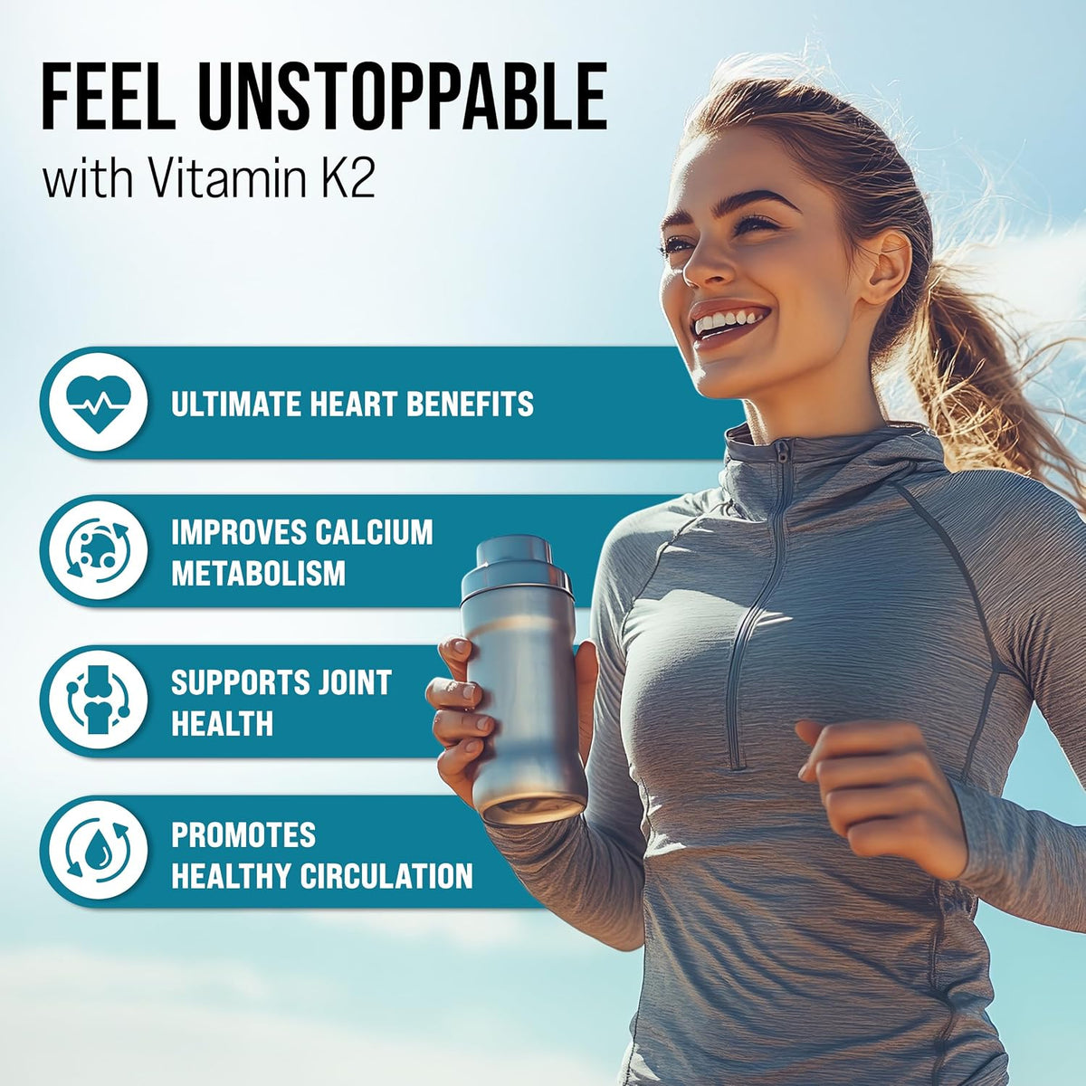 MERRY VITA Vitamin D3 K2 300 Soft gel capsules – 10,000 IU & 200 MCG K2 MK7 – Plant-Based, Vegan, Non-GMO, Gluten-free – Coconut Oil – Immune, Bone and Muscle Support - görsel 4
