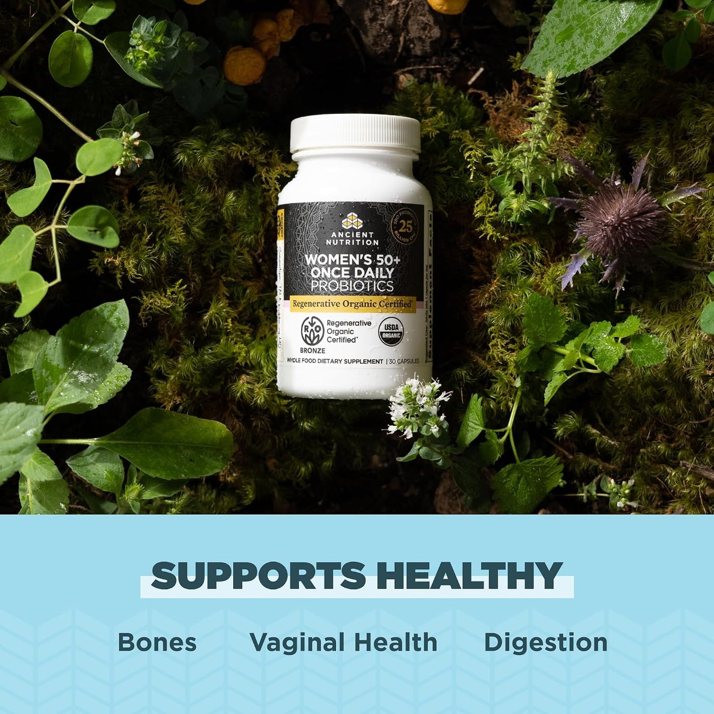 Ancient Nutrition Regenerative Organic Certified Probiotics for Women 50+ (30 Capsules) - görsel 2