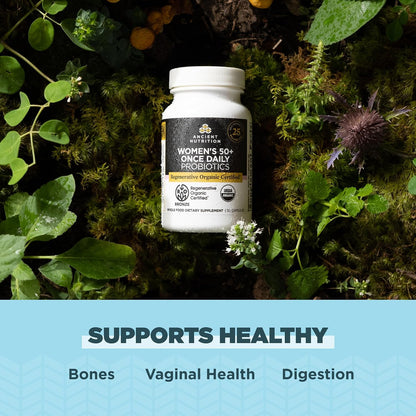 Ancient Nutrition Regenerative Organic Certified Probiotics for Women 50+ (30 Capsules)