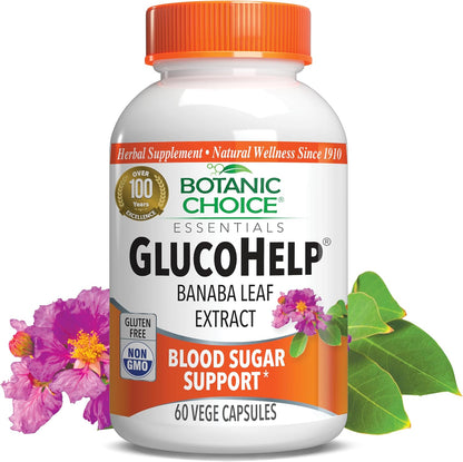 Botanic Choice Gluco Help Banaba Leaf Extract – Gluten-Free, Non-GMO, 60 Capsules