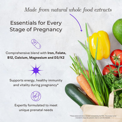 Whole Food Prenatal Vitamins (120 Capsules) – Natural Support for Maternal & Foetal Health