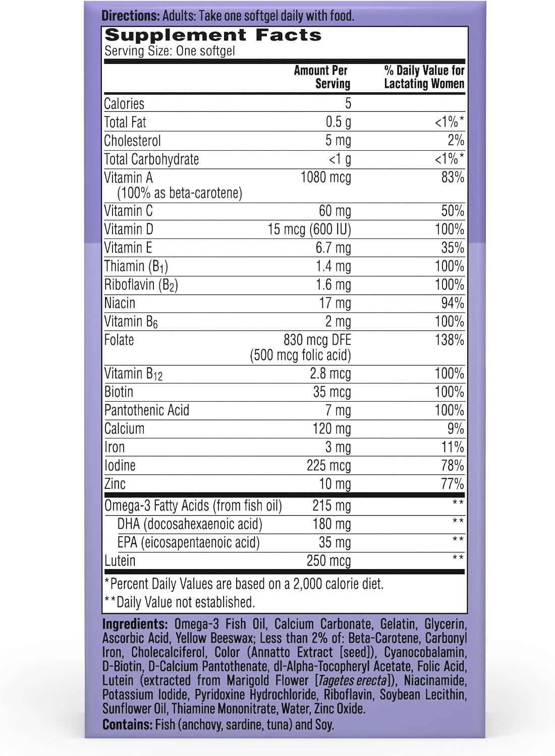 One A Day Postnatal Vitamins for Women, Postnatal Multivitamin with Folic Acid, Omega-3 DHA, B Vitamins – 60 Softgels - görsel 7
