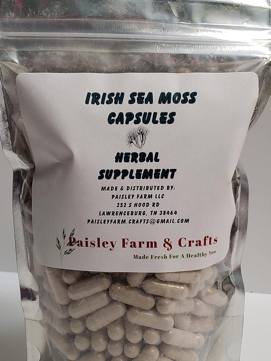Irish Sea Moss Powder Capsules 300 Pack - Herbal Supplement - görsel 2