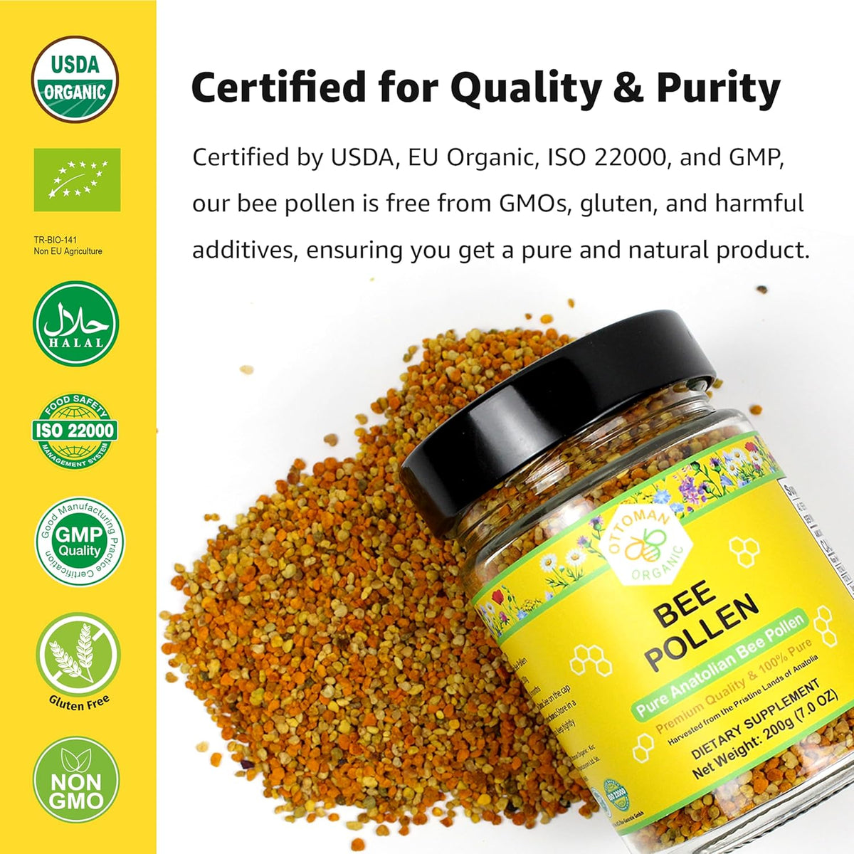 Bee Pollen 200g | EU Organic Certified | Ottoman Organic - görsel 5