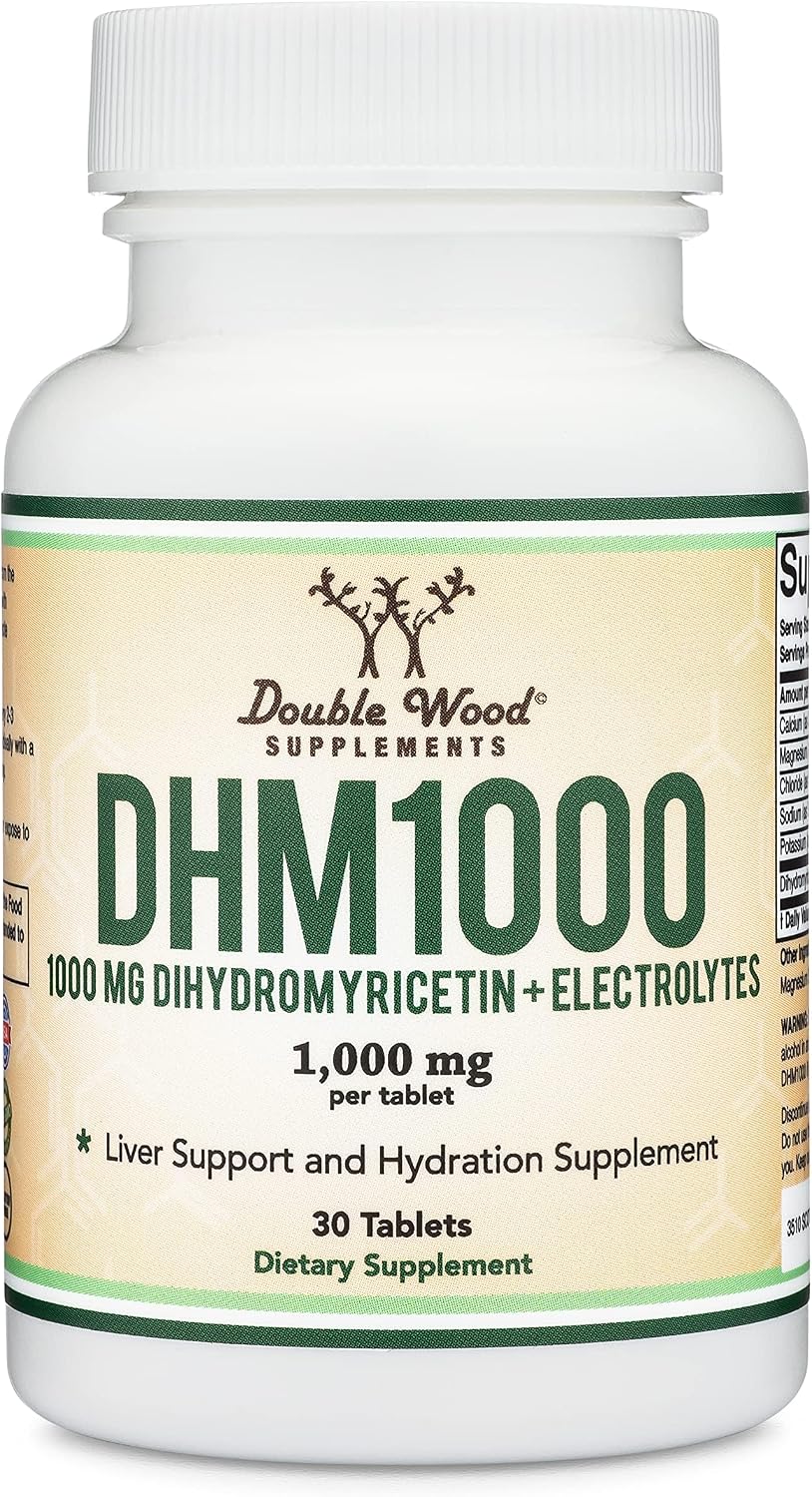 DHM1000 Dihydromyricetin (DHM) Tablets - 1,000mg per Tablet (30 Count) with Electrolytes by Double Wood - görsel 5
