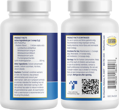 Rx Vitamins Rx Biotic Probiotic Powder for Dogs and Cats - Cat Digestive Support & Dog Gut Health - 35g