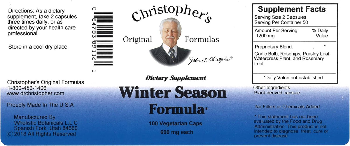 Christopher's Original Formulae Winter Season Formula, 100 Vegetarian Capsules - görsel 2